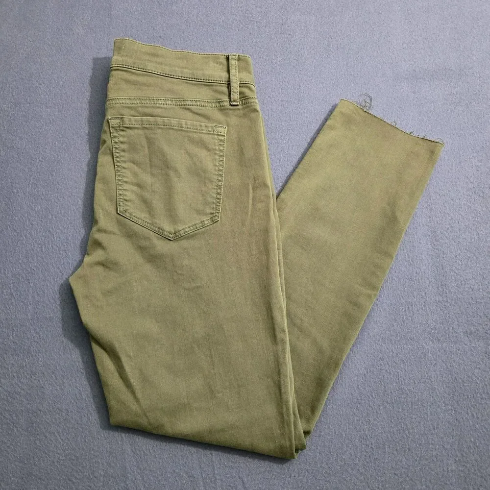 LOFT Women 26/2 Green Low Rise Modern Skinny Crop Raw Hem Jeans - Picture 2 of 16